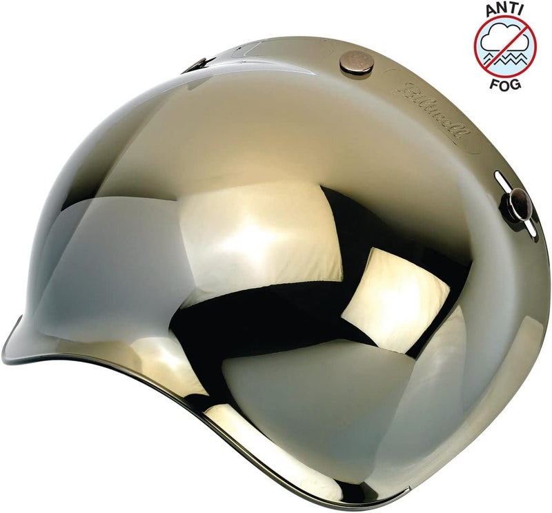 Biltwell Bubble Shield Gold Mirror - Anti-fog, Scratch Resistant, UV/A UV/B Resistant - Image 2